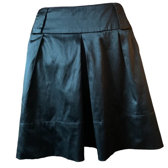 MOON COLLECTION - Black short mini A-line Inverted pleated skirt - medium - Picture 6 of 8